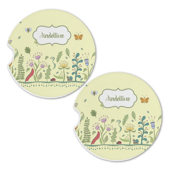 Nature & Flowers Sandstone Car Coasters - Set of 2