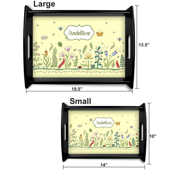 Nature & Flowers Serving Tray Black Sizes