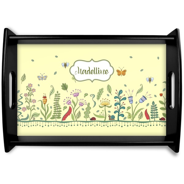 Custom Nature Inspired Black Wooden Tray - Small (Personalized)