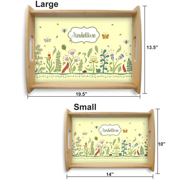 Nature & Flowers Serving Tray Wood Sizes
