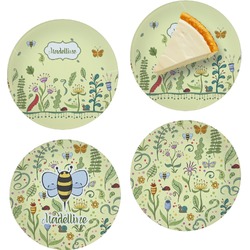 Nature Inspired Set of 4 Glass Appetizer / Dessert Plate 8" (Personalized)