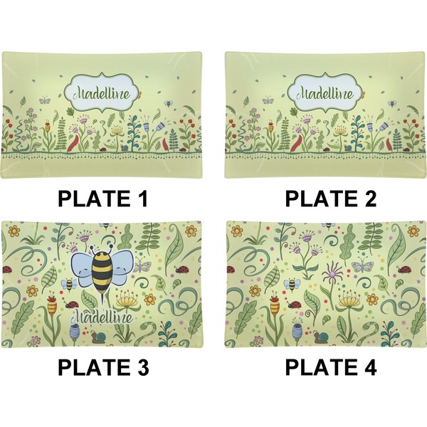 Nature & Flowers Set of Rectangular Dinner Plates (Approval)