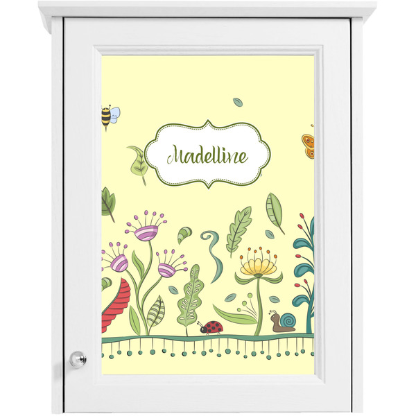 Nature & Flowers Single White Cabinet Decal