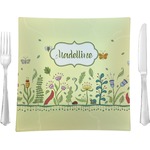Nature Inspired 9.5" Glass Square Lunch / Dinner Plate- Single or Set of 4 (Personalized)
