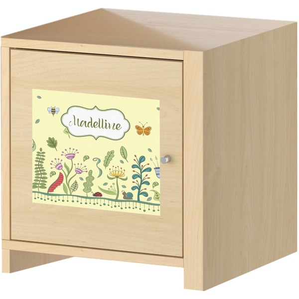 Nature & Flowers Square Wall Decal on Wooden Cabinet