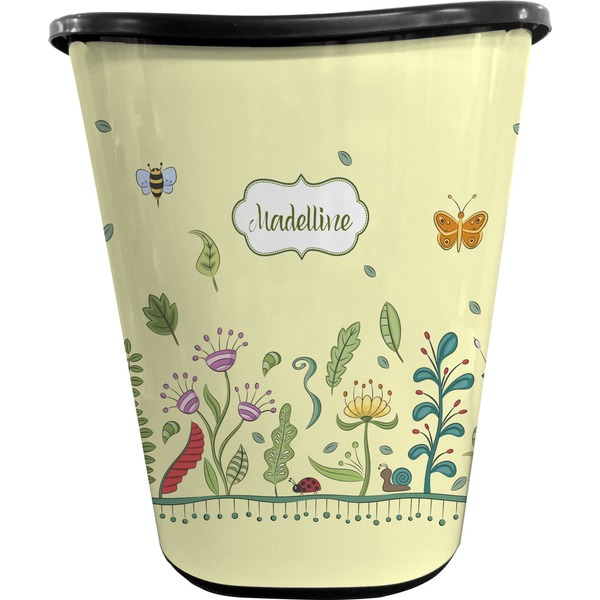 Nature & Flowers Trash Can Black