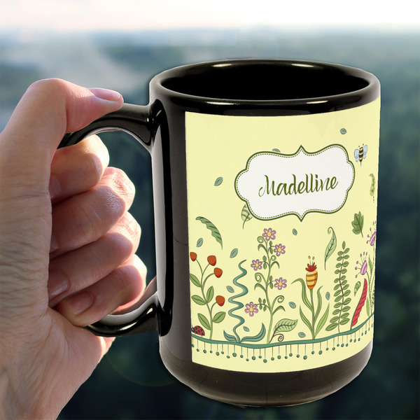 Nature Inspired 15oz. Black Mug - LIFESTYLE