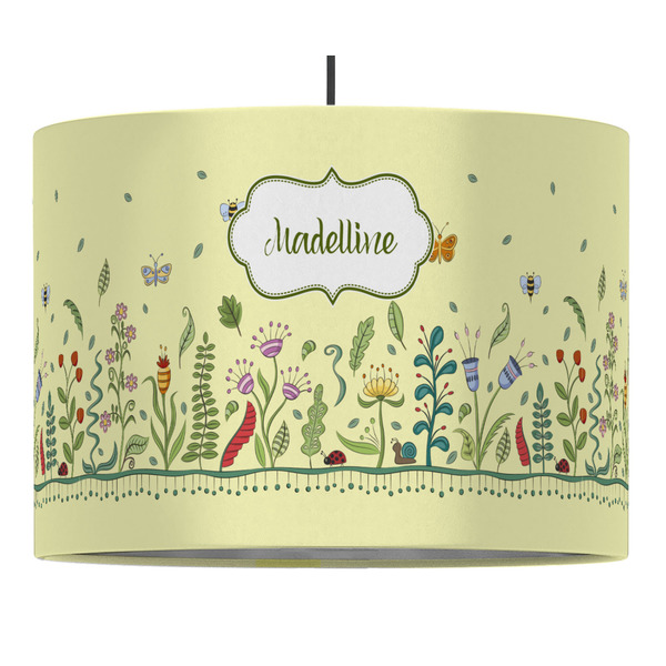 Custom Nature Inspired 16" Drum Pendant Lamp - Fabric (Personalized)