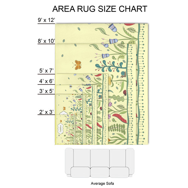 Nature Inspired 2'x3' Indoor Area Rugs - Size Chart