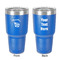 Nature Inspired 30 oz Stainless Steel Ringneck Tumbler - Blue - Double Sided - Front & Back