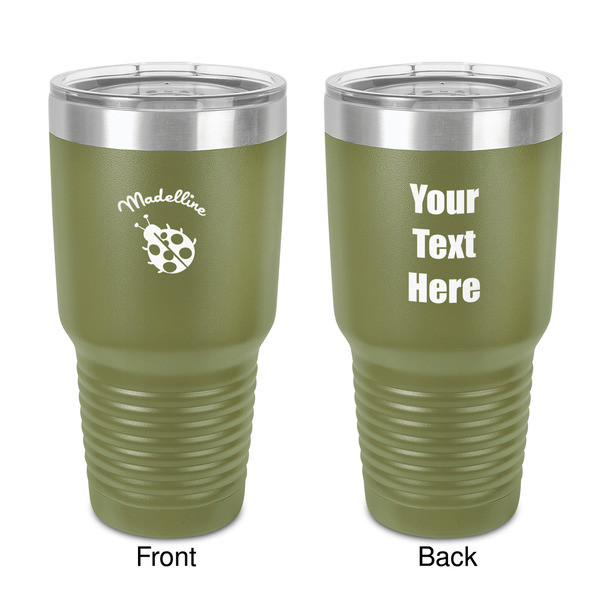 Custom Nature Inspired 30 oz Stainless Steel Tumbler - Olive - Double-Sided (Personalized)