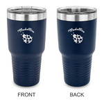 Nature Inspired 30 oz Stainless Steel Tumbler - Navy - Double Sided (Personalized)