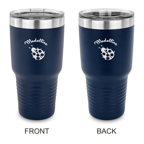 Custom Nature Inspired 30 oz Stainless Steel Tumbler - Navy - Double Sided (Personalized)