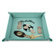 Nature Inspired 9" x 9" Teal Leatherette Snap Up Tray - STYLED