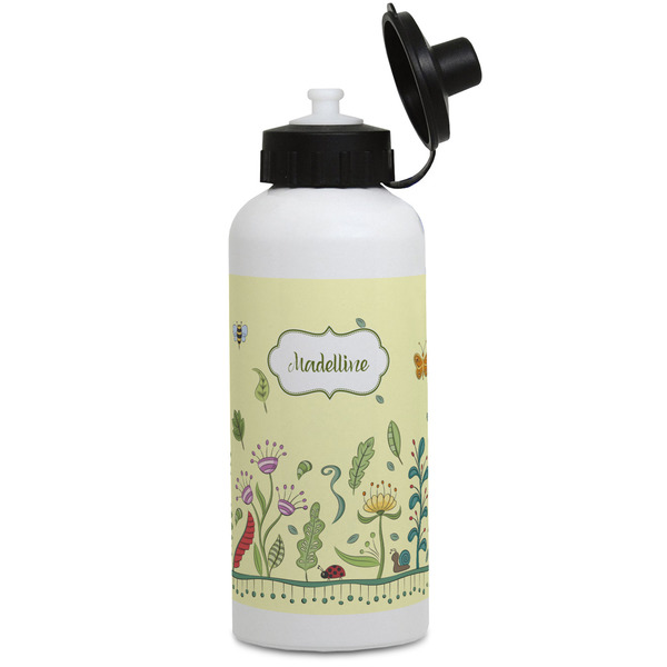 Custom Nature Inspired Water Bottles - Aluminum - 20 oz - White (Personalized)