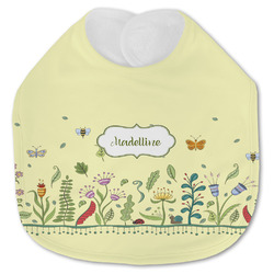 Nature Inspired Jersey Knit Baby Bib w/ Name or Text