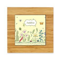 Nature Inspired Bamboo Trivet with Ceramic Tile Insert (Personalized)