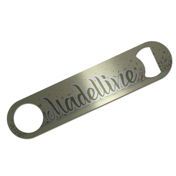 Custom Nature Inspired Bar Bottle Opener - Silver w/ Name or Text