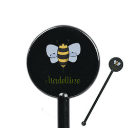 Nature Inspired 5.5" Round Plastic Stir Sticks - Black - Double Sided (Personalized)