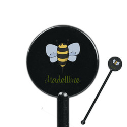 Nature Inspired 5.5" Round Plastic Stir Sticks - Black - Single Sided (Personalized)