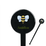 Nature Inspired 7" Round Plastic Stir Sticks - Black - Single Sided (Personalized)