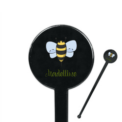 Nature Inspired 7" Round Plastic Stir Sticks - Black - Double Sided (Personalized)