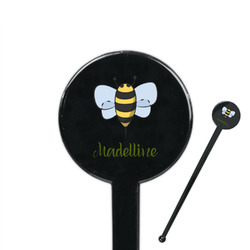 Nature Inspired 7" Round Plastic Stir Sticks - Black - Single Sided (Personalized)