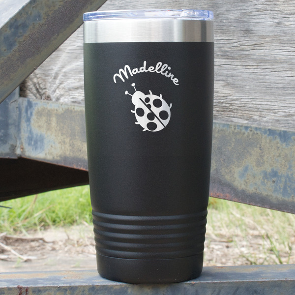 Custom Nature Inspired 20 oz Stainless Steel Tumbler - Black - Double Sided (Personalized)