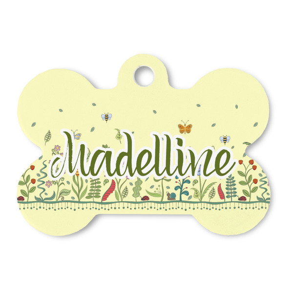Custom Nature Inspired Bone Shaped Dog ID Tag (Personalized)