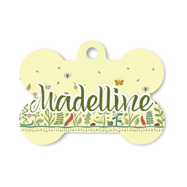 Custom Nature Inspired Bone Shaped Dog ID Tag - Small (Personalized)