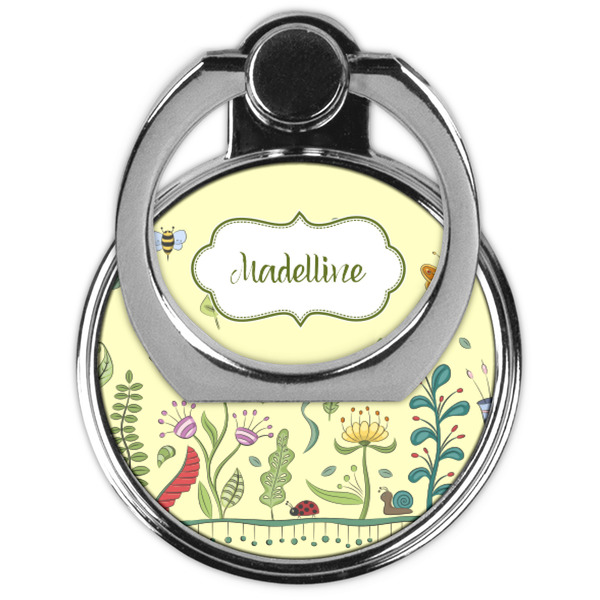 Nature Inspired Cell Phone Ring Stand & Holder - Front (Collapsed)