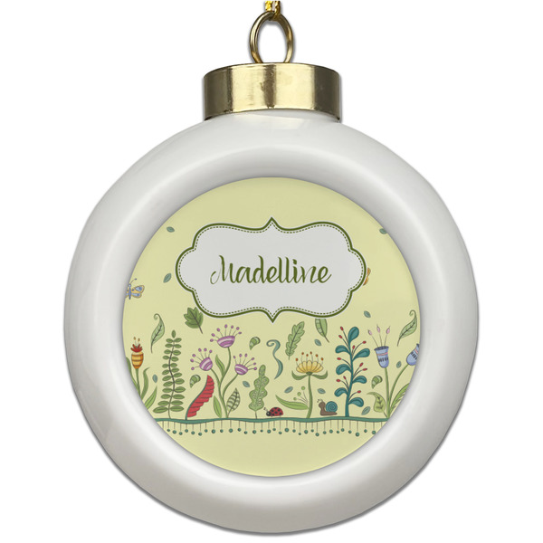 Custom Nature Inspired Ceramic Ball Ornament (Personalized)