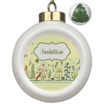 Nature Inspired Ceramic Ball Ornament - Christmas Tree (Personalized)