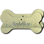 Nature Inspired Ceramic Dog Ornament - Front & Back w/ Name or Text