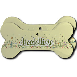 Nature Inspired Ceramic Dog Ornament - Front & Back w/ Name or Text