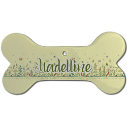 Nature Inspired Ceramic Dog Ornament - Front w/ Name or Text