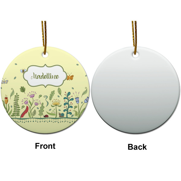 Nature Inspired Ceramic Flat Ornament - Circle Front & Back (APPROVAL)