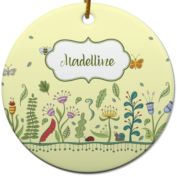 Nature Inspired Ceramic Flat Ornament - Circle (Front)
