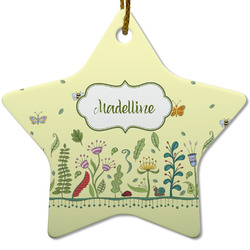 Nature Inspired Star Ceramic Ornament w/ Name or Text