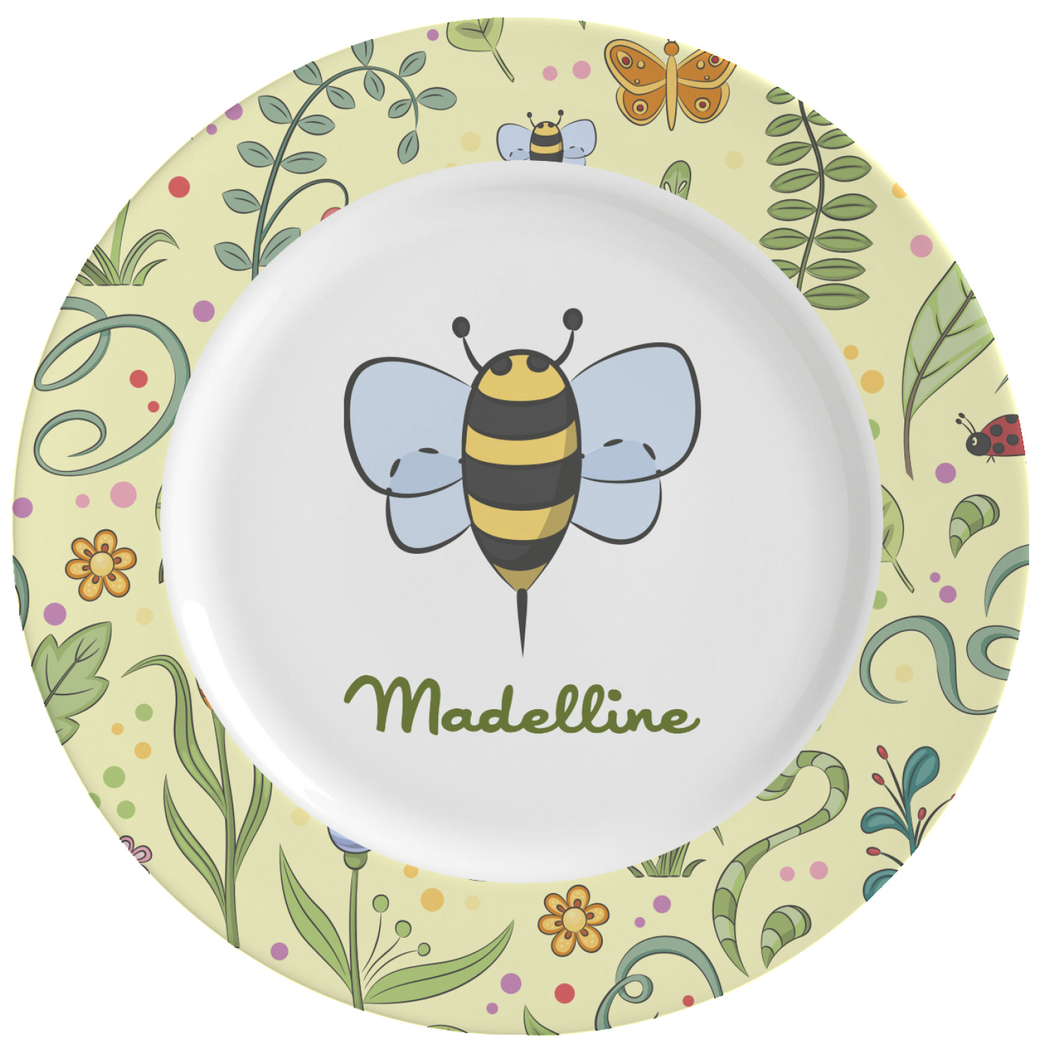 Nature Inspired Ceramic Dinner Plates (Set of 4) (Personalized