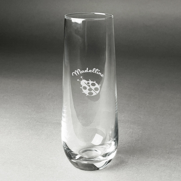 Custom Nature Inspired Champagne Flute - Stemless Engraved (Personalized)