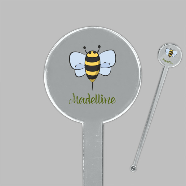 Nature Inspired Clear Plastic 7" Stir Stick - Round - Closeup