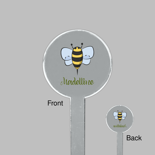 Nature Inspired Clear Plastic 7" Stir Stick - Round - Front & Back