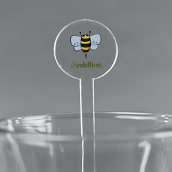 Nature Inspired 5.5" Round Plastic Stir Sticks - Clear (Personalized)
