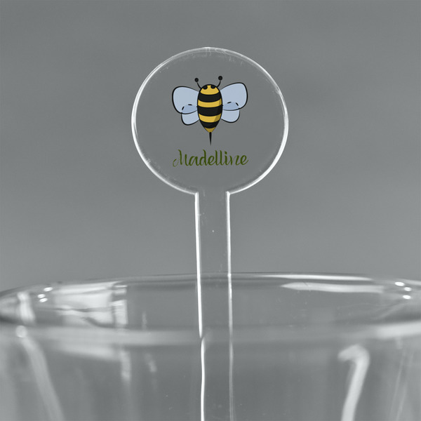 Custom Nature Inspired 7" Round Plastic Stir Sticks - Clear (Personalized)