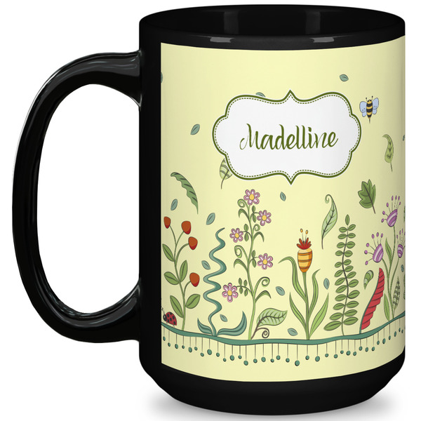 Custom Nature Inspired 15 Oz Coffee Mug - Black (Personalized)