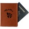 Nature Inspired Cognac Leather Passport Holder With Passport - Main