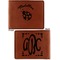 Nature Inspired Cognac Leatherette Bifold Wallets - Front and Back