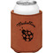 Nature Inspired Cognac Leatherette Can Sleeve - Single Front