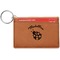 Nature Inspired Cognac Leatherette Keychain ID Holders - Front Credit Card